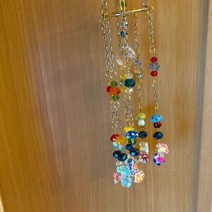 Glass mushroom flower Suncatcher handmade